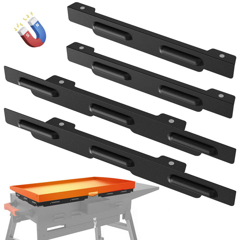 MeWeBlue wind guards on a Blackstone 28-inch griddle, improving heat retention.