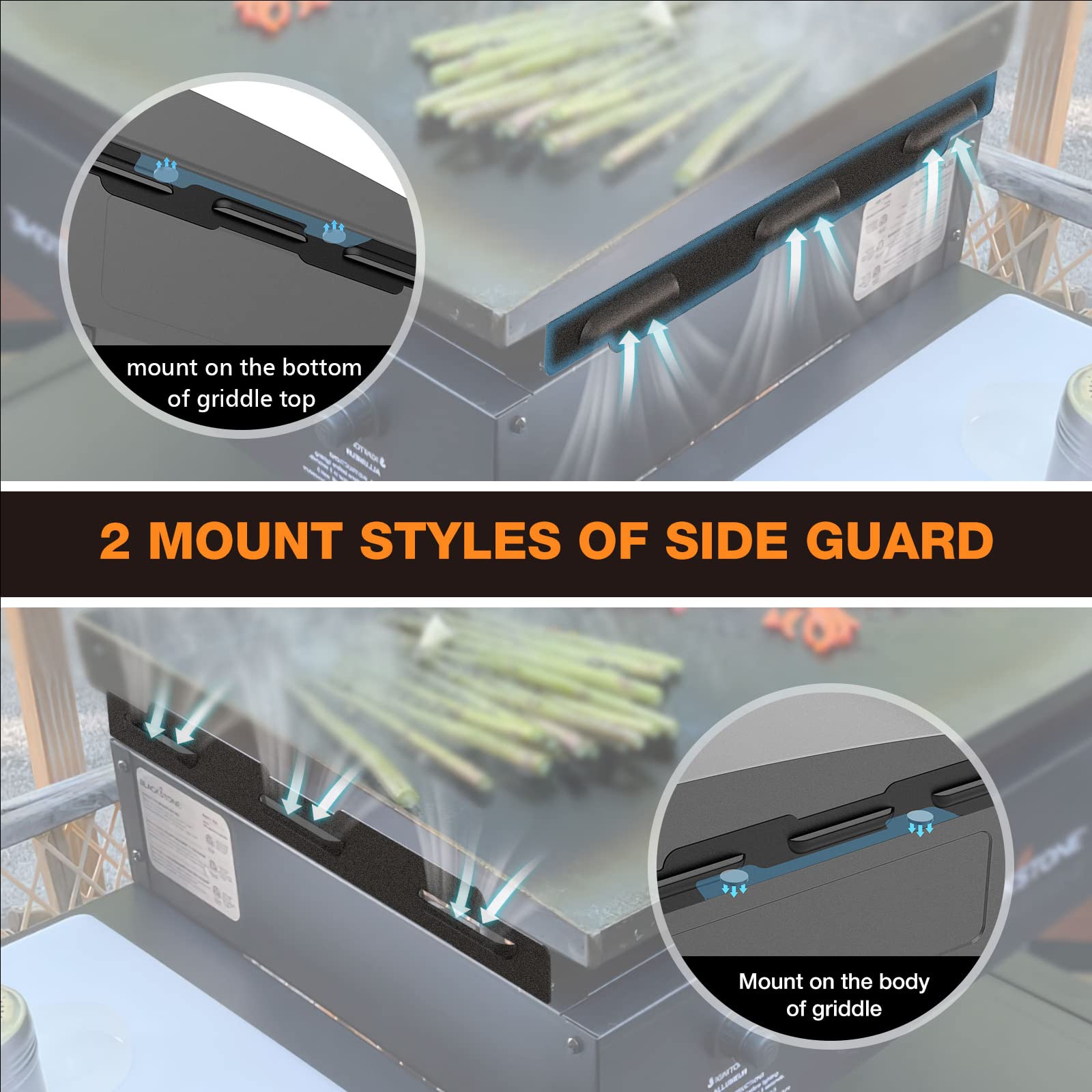 Close-up of magnetic attachment for MeWeBlue wind guards enabling quick setup.