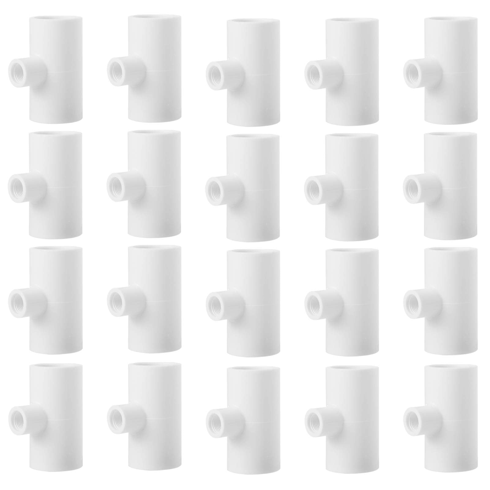 MEWTOGO 20-pack PVC tee fittings for chicken waterers, cost-efficient flock water distribution.