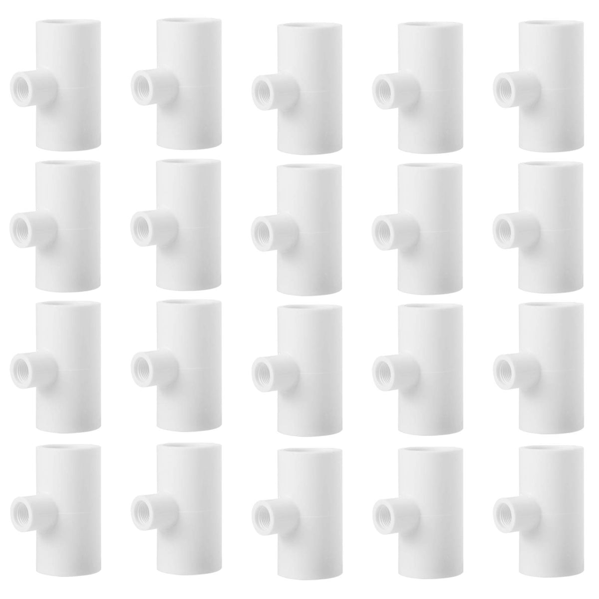 MEWTOGO 20-pack PVC tee fittings for chicken waterers, cost-efficient flock water distribution.
