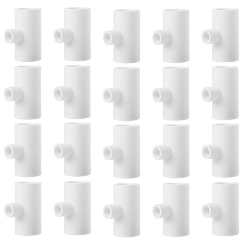 MEWTOGO 20-pack PVC tee fittings for chicken waterers, cost-efficient flock water distribution.