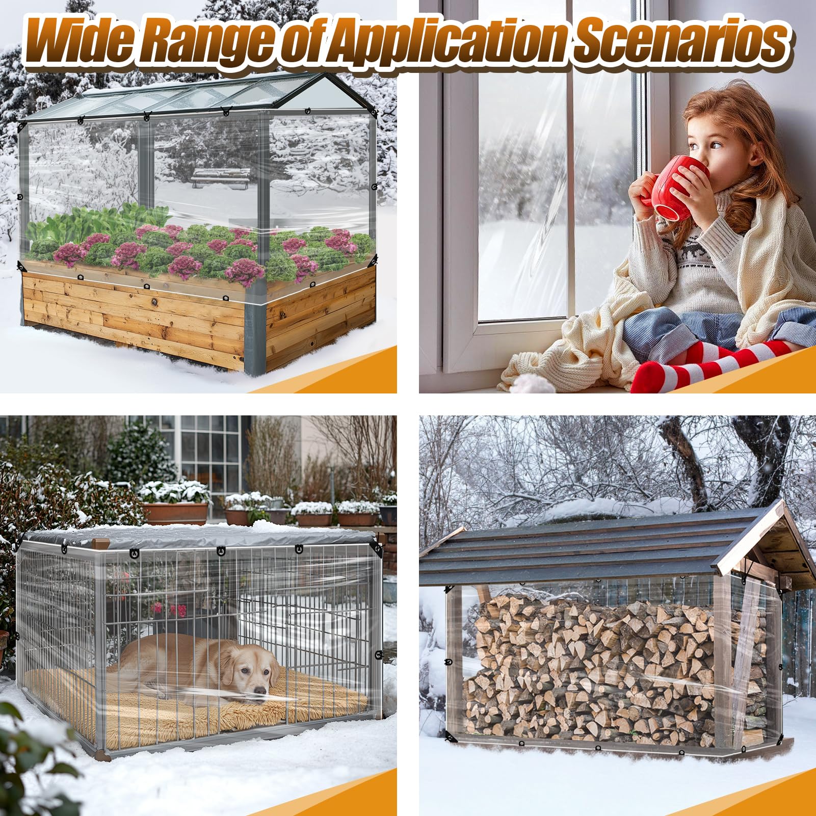 MEWTOGO coop cover adapts for greenhouse or garden insulation