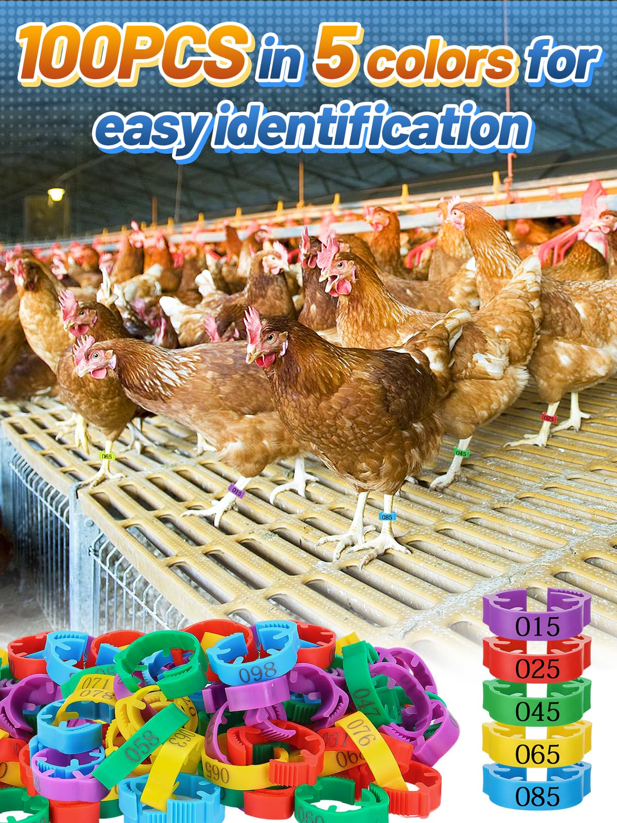 MEWTOGO durable plastic poultry leg rings built to last in cold conditions