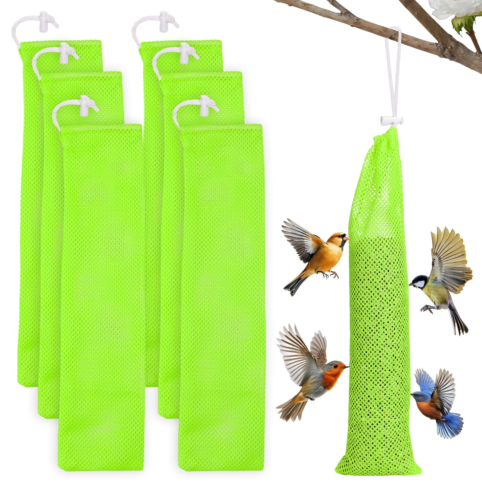 MEWTOGO finch sock feeder full set in yellow for bird feeding