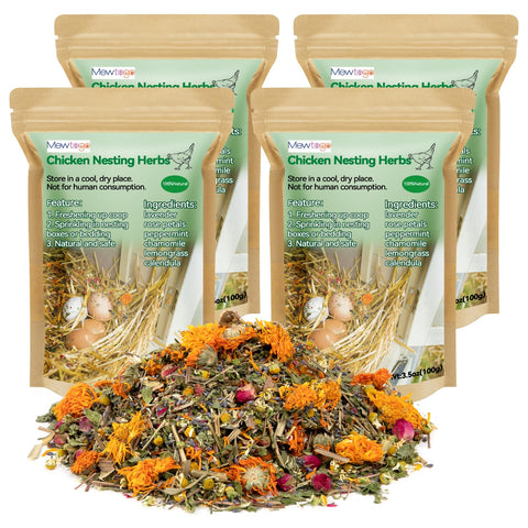 MEWTOGO nesting herbs in coop setup provide fresh scent for nesting.