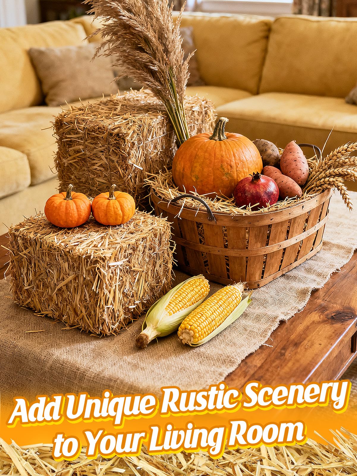 MEWTOGO natural straw bale suitable for farm bedding and seasonal decorating