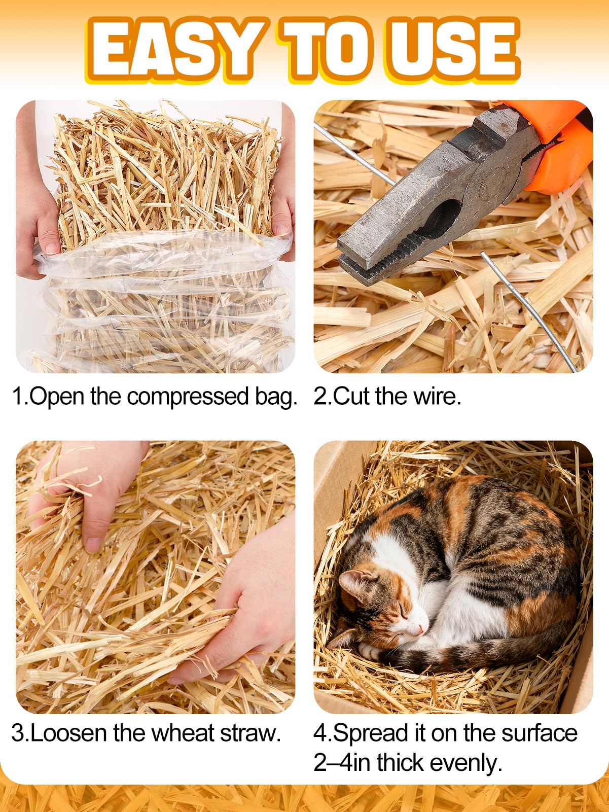 MEWTOGO wheat straw garden mulch for soil moisture and weed suppression