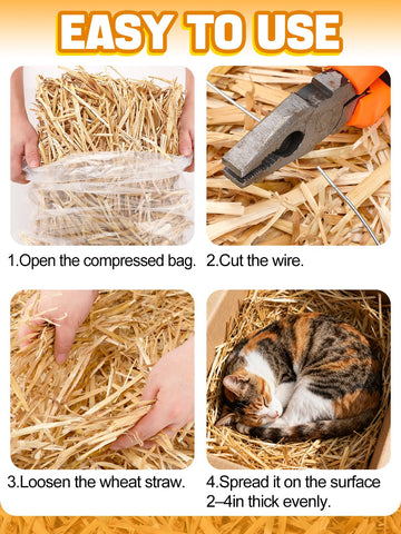 MEWTOGO wheat straw garden mulch for soil moisture and weed suppression