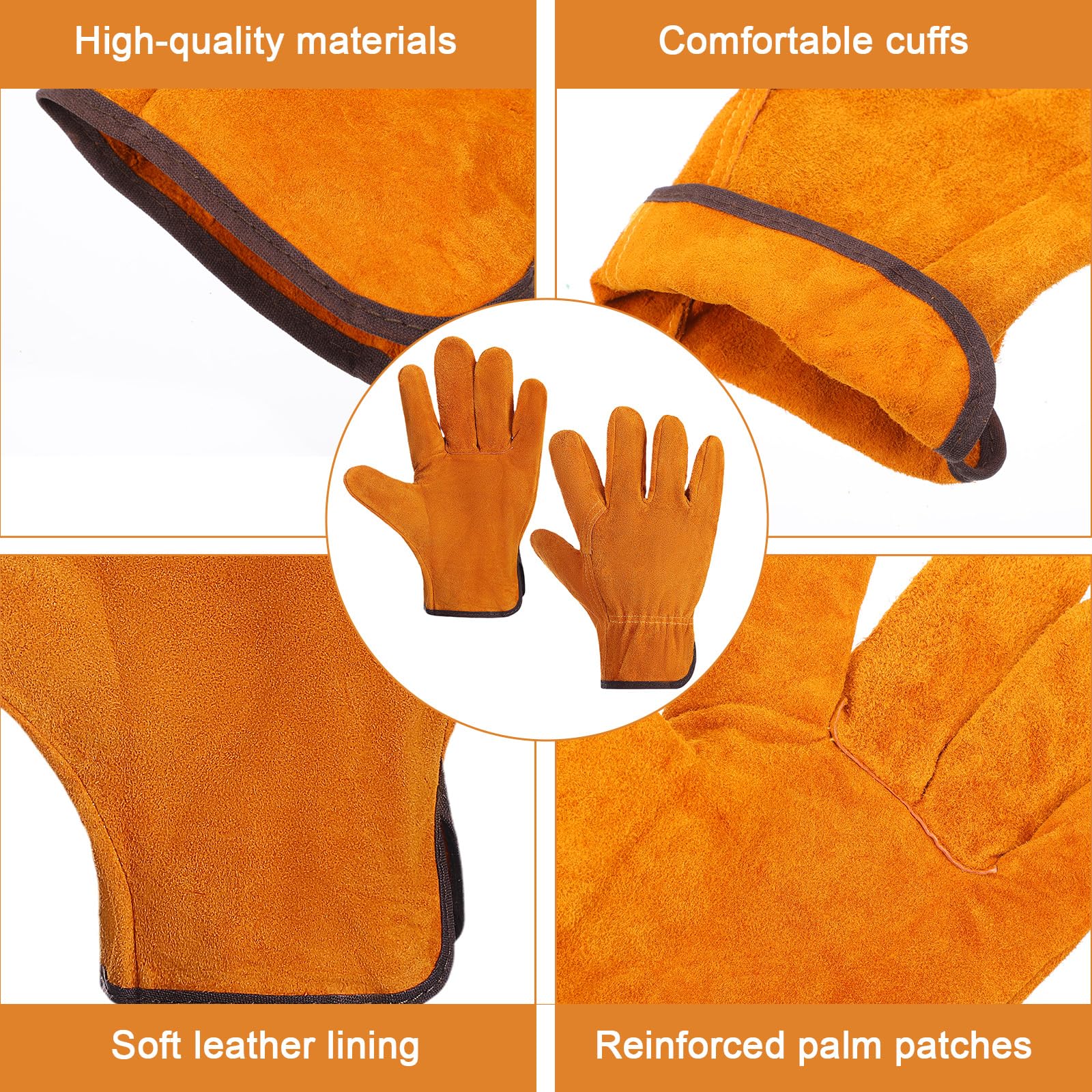 Meyeyaia cowhide palm patch gloves add wear resistance
