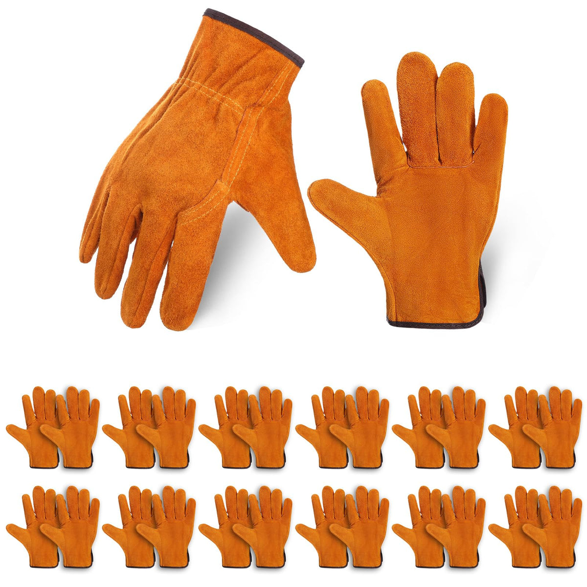 Meyeyaia leather work gloves with reinforced palm for durable tasks