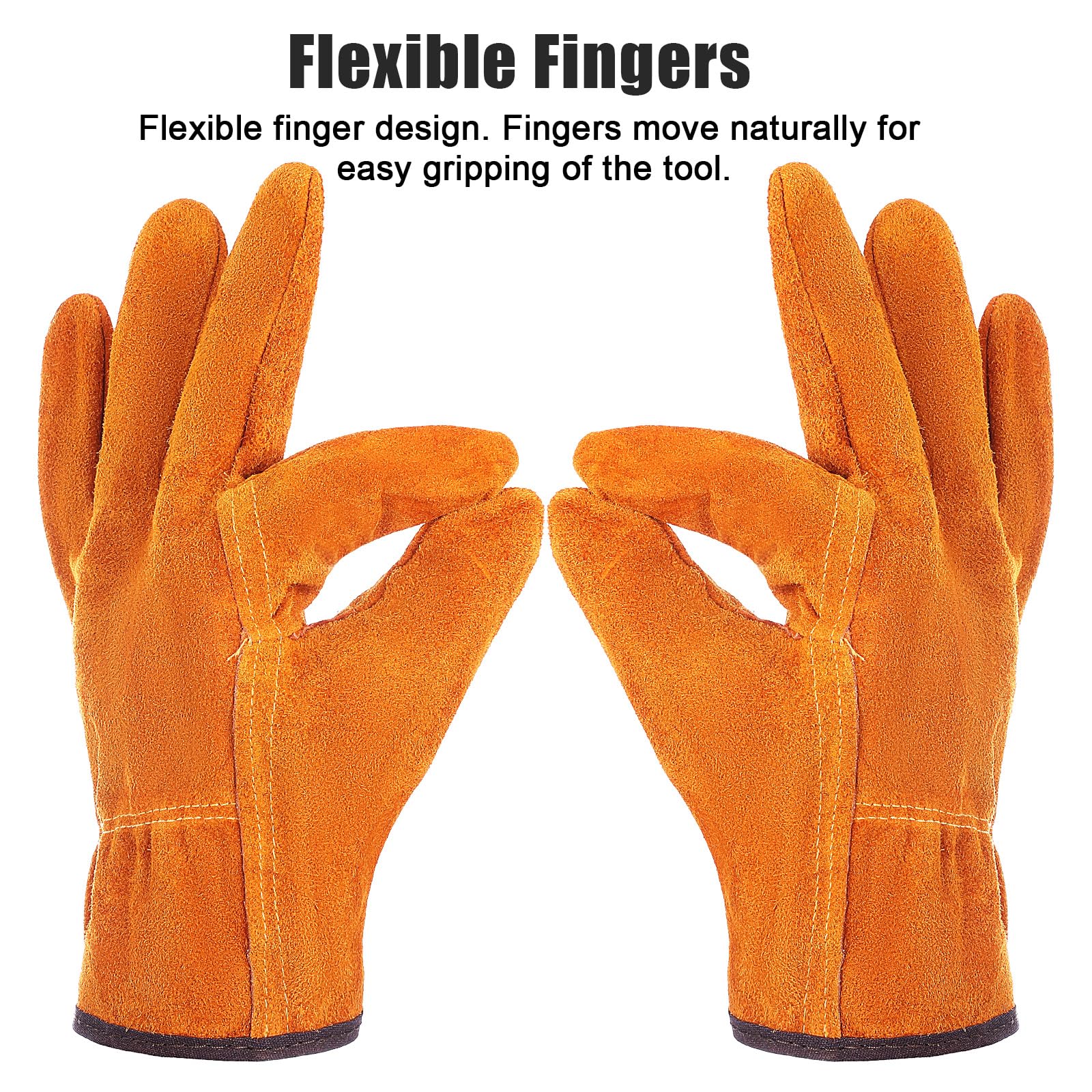 Meyeyaia yellow leather work gloves pack for daily projects