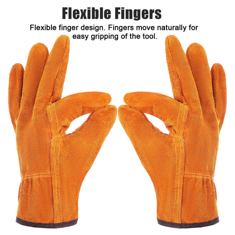 Meyeyaia yellow leather work gloves pack for daily projects