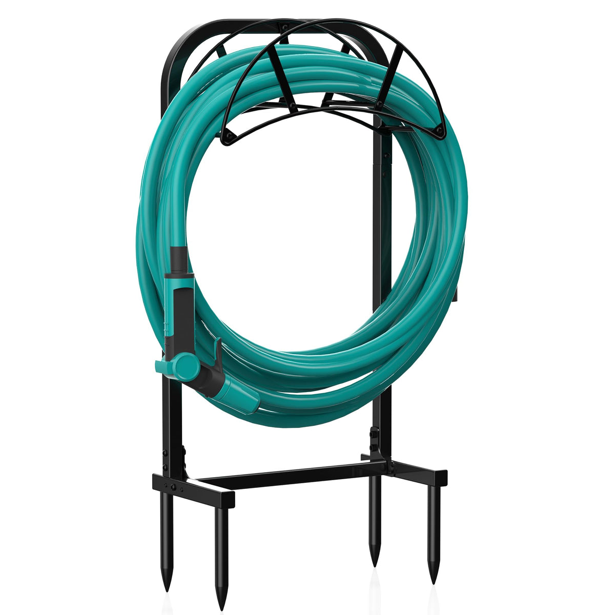 Meykwod garden hose holder with four spikes for secure hose storage.