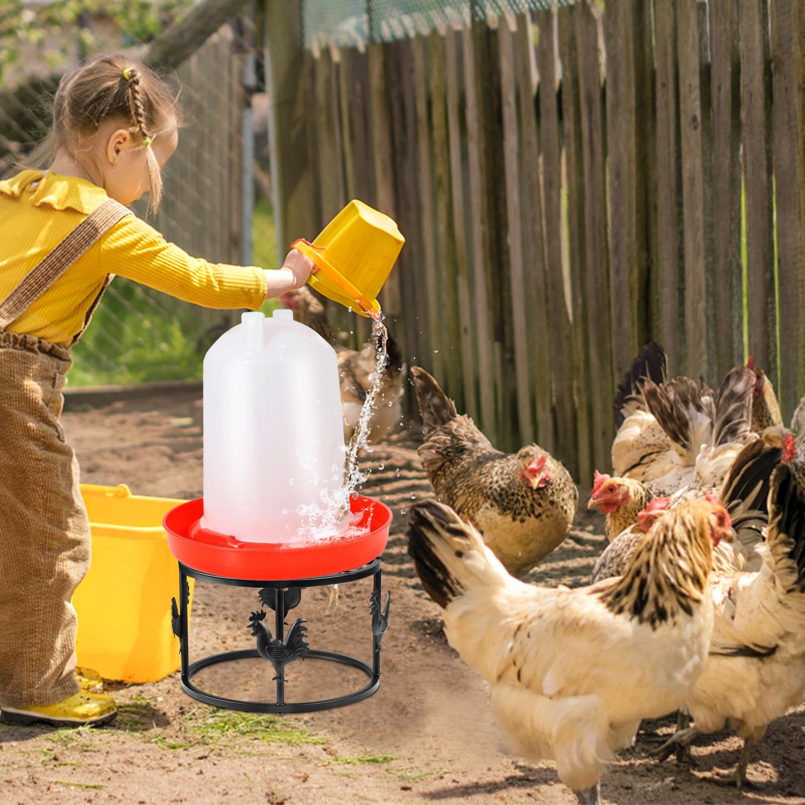 MeyRolizn 2pc stand keeps feed dry and mice away by raising buckets