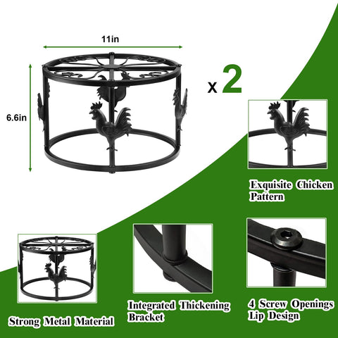 MeyRolizn iron stand with four legs provides sturdy support on coop floors