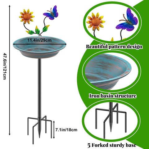 MeyRolizn bird bath sunflower decor adds color to yard