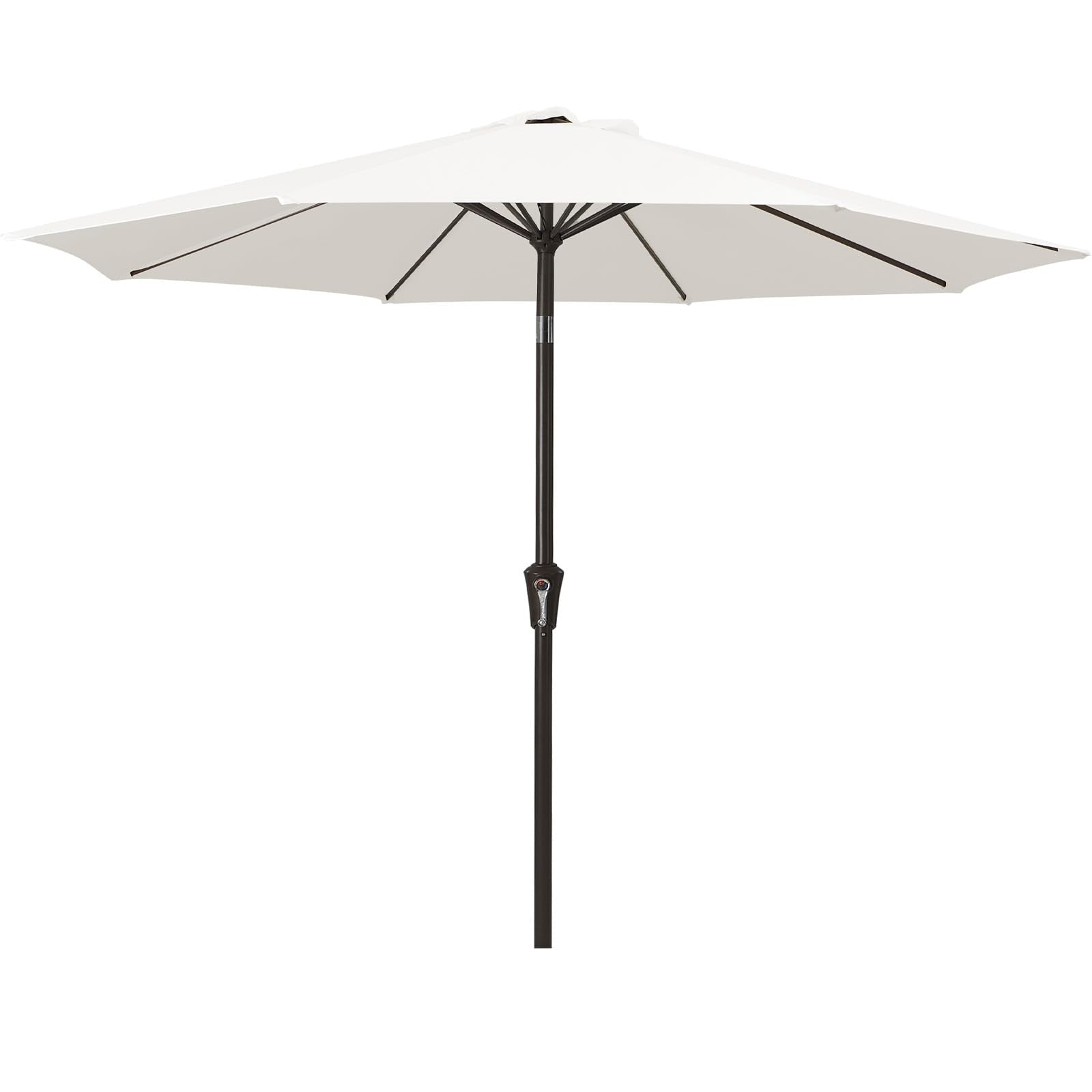 MEWAY 9ft patio umbrella with tilt and crank for flexible outdoor shading and dining.