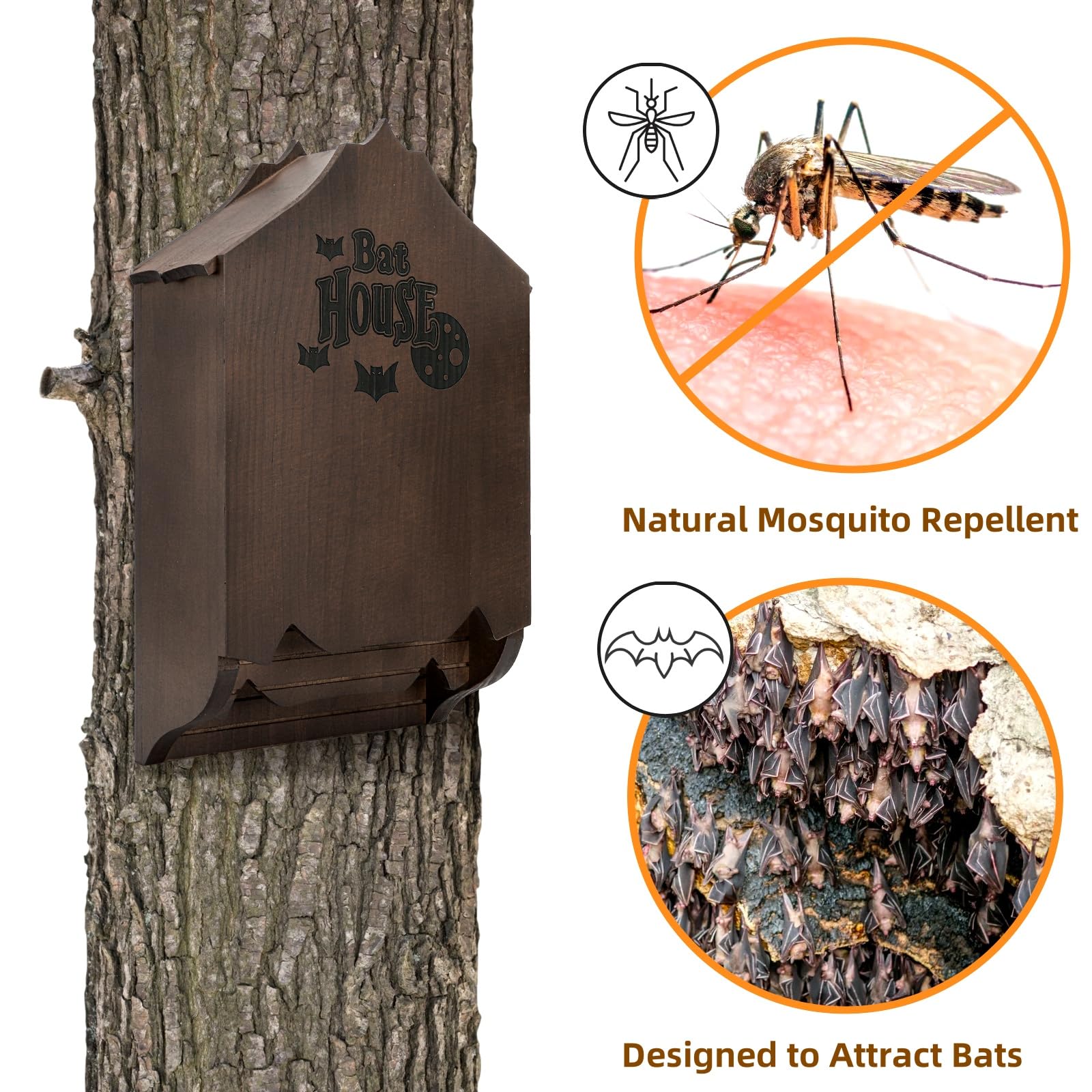 Mezchi bat house back with pre-installed hanging clips.