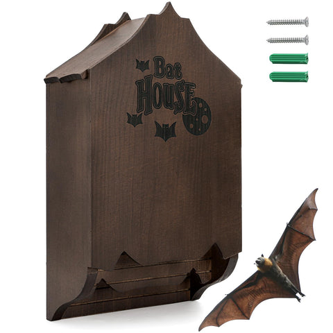 Mezchi bat house front view with spacious dual chambers for roosting.