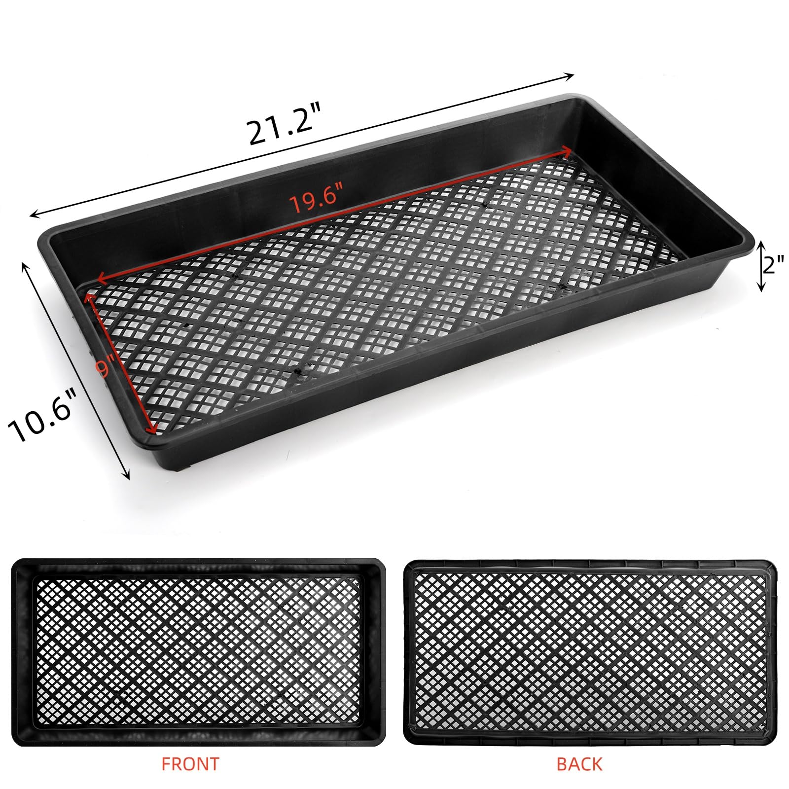 Mezchi mesh-bottom-tray promotes airflow for healthier roots and even moisture.