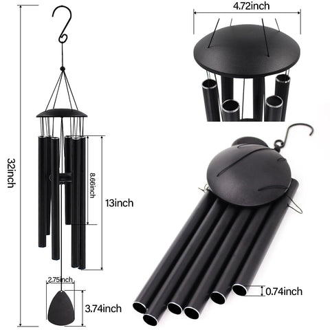 MFEESYOB wind chimes deep tone tuned to B major scale for tranquil outdoor melodies
