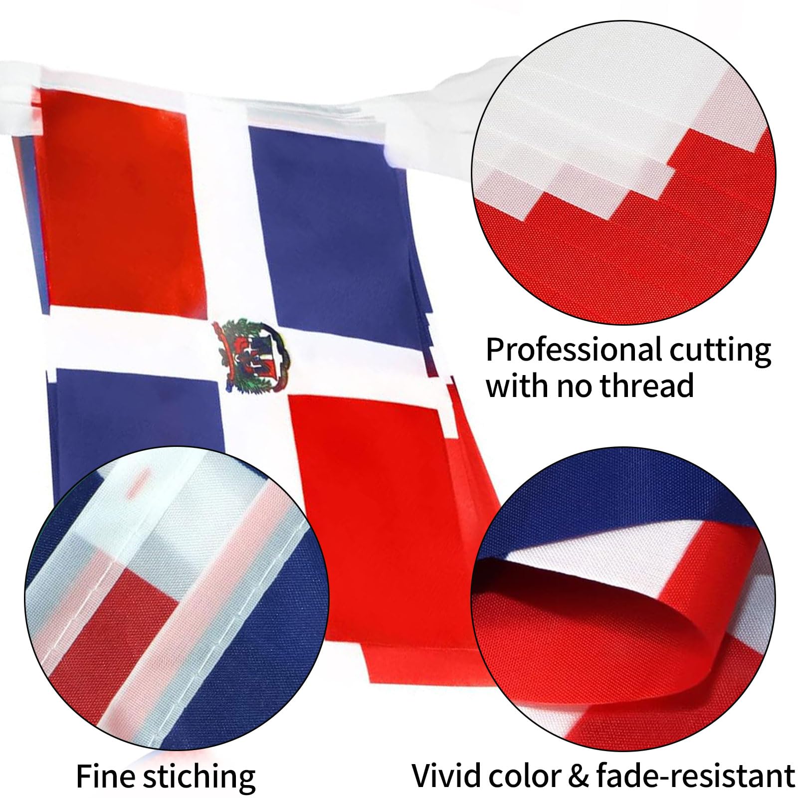Mflagperft Dominica flags with vivid colors enhancing festivals and classrooms.