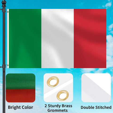 mflagperft Italy flag 3x5 with brass grommets for secure mounting