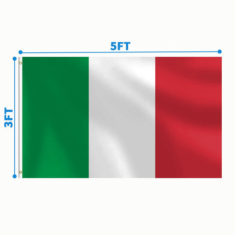 mflagperft Italy flag vivid color showing double-stitched edges for durability