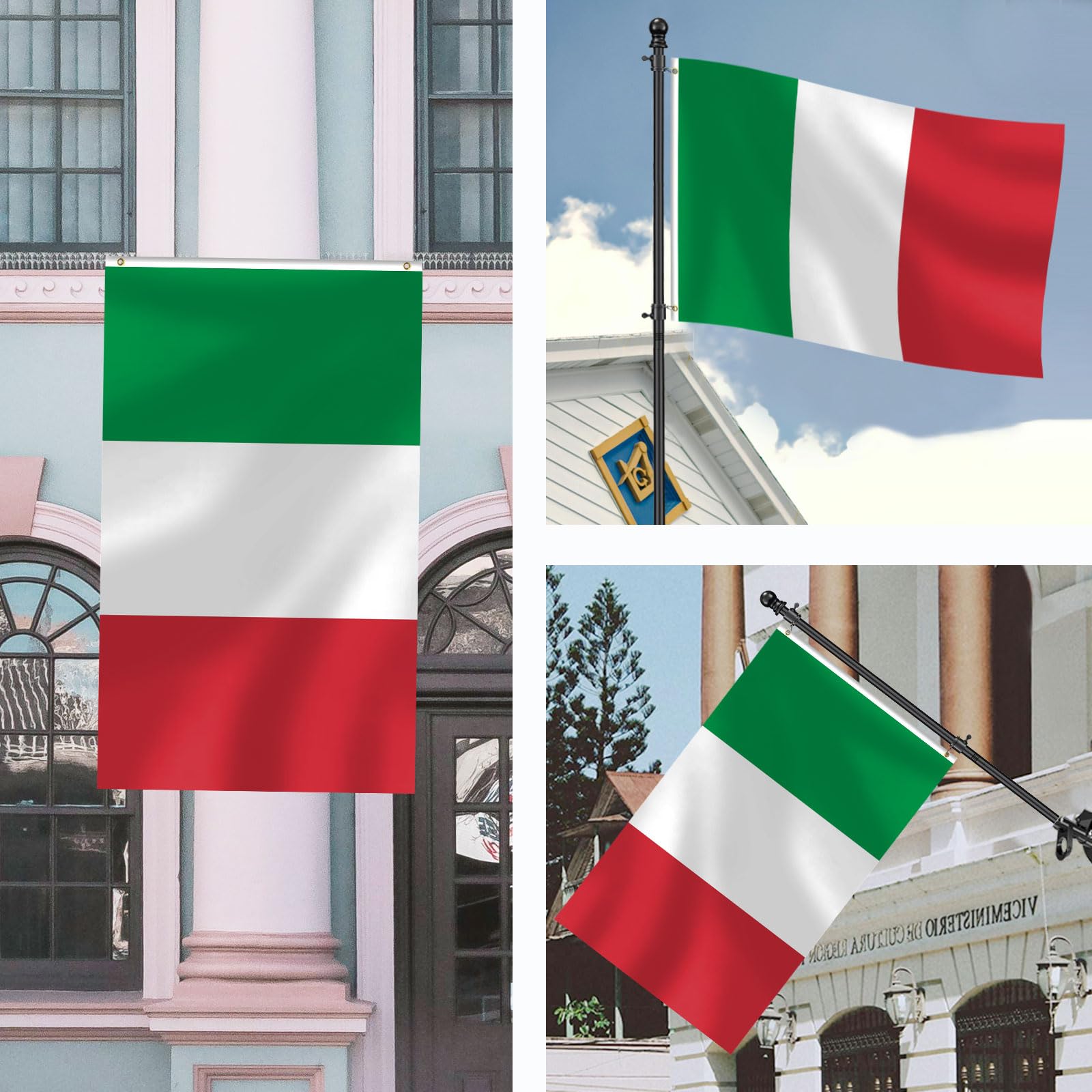 mflagperft Italy flag ready for outdoor decor and events