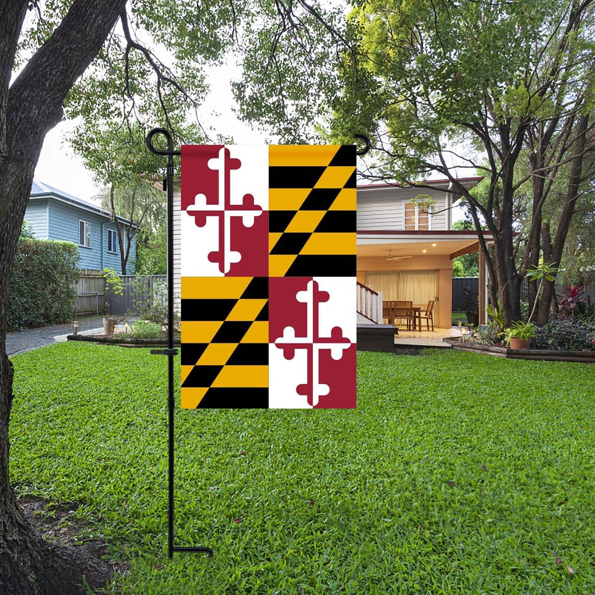 mflagperft Maryland flag porch decor perfect for patios and entryways