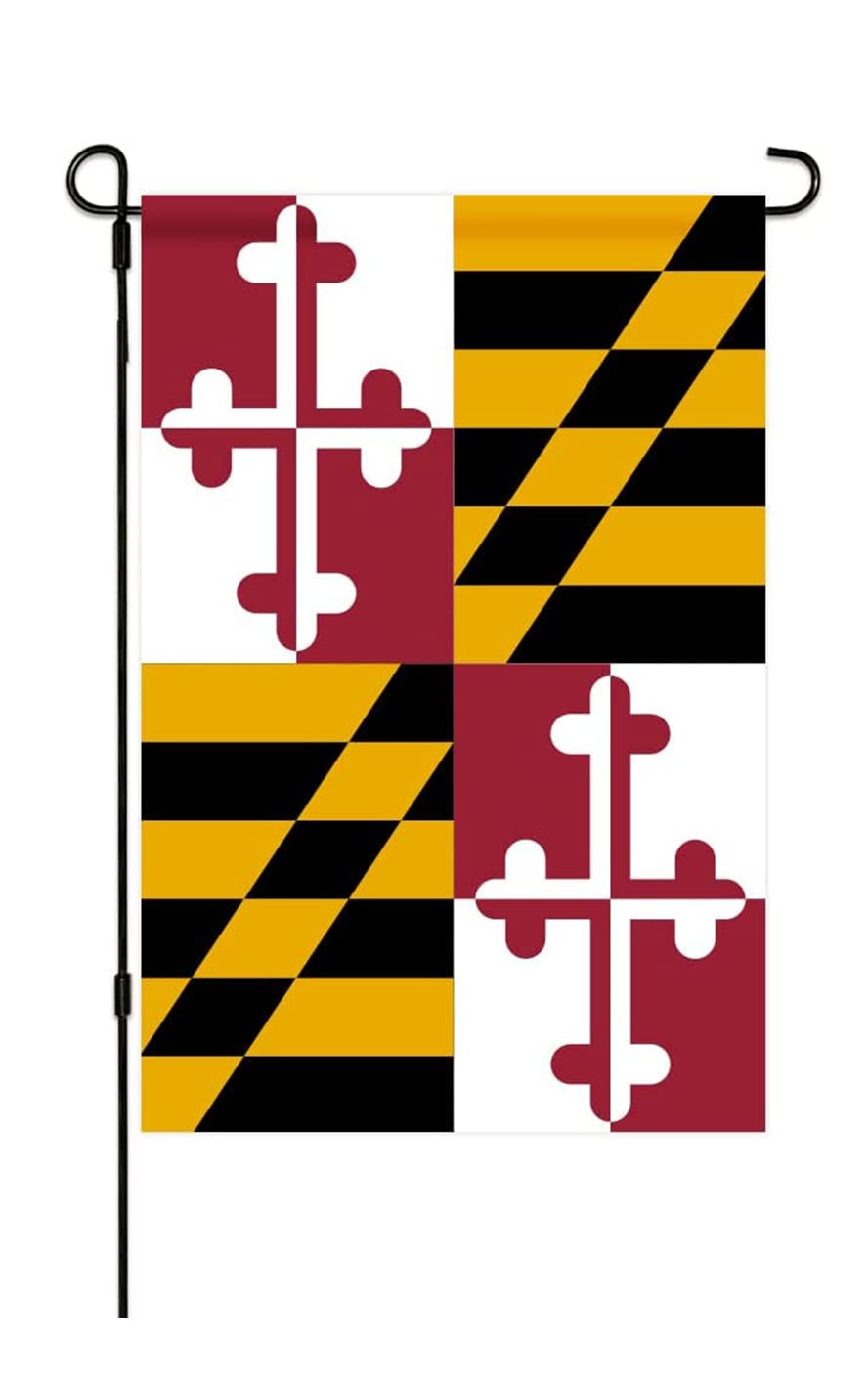mflagperft Maryland flag small 12x18 on flagpole for lasting outdoor display