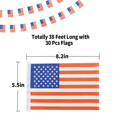 mflagperft mini american flags 8-2x5-5in 30-count for table décor
