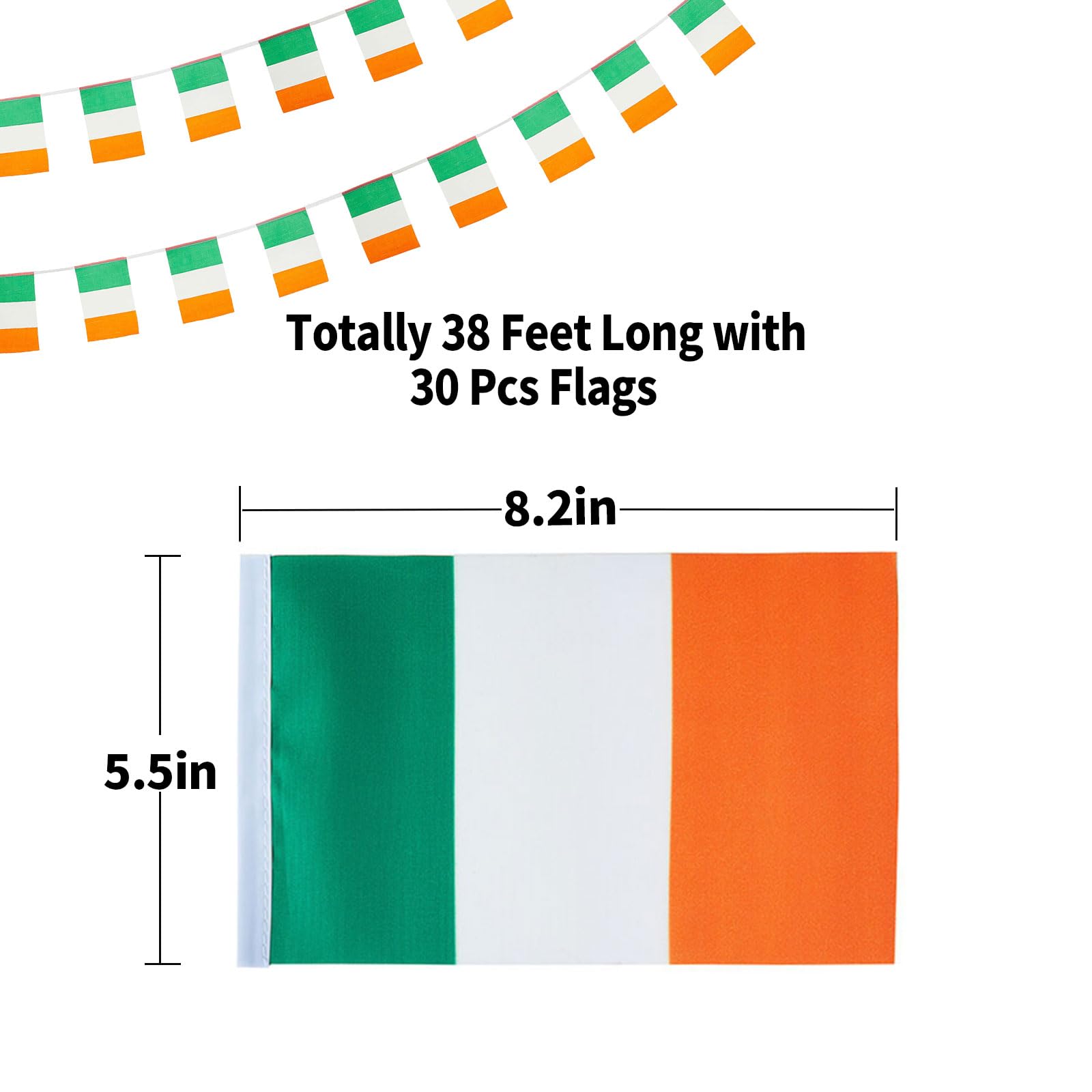 MFLAGPERFT mini Irish flags measuring 8.2 by 5.5 inches for parades.