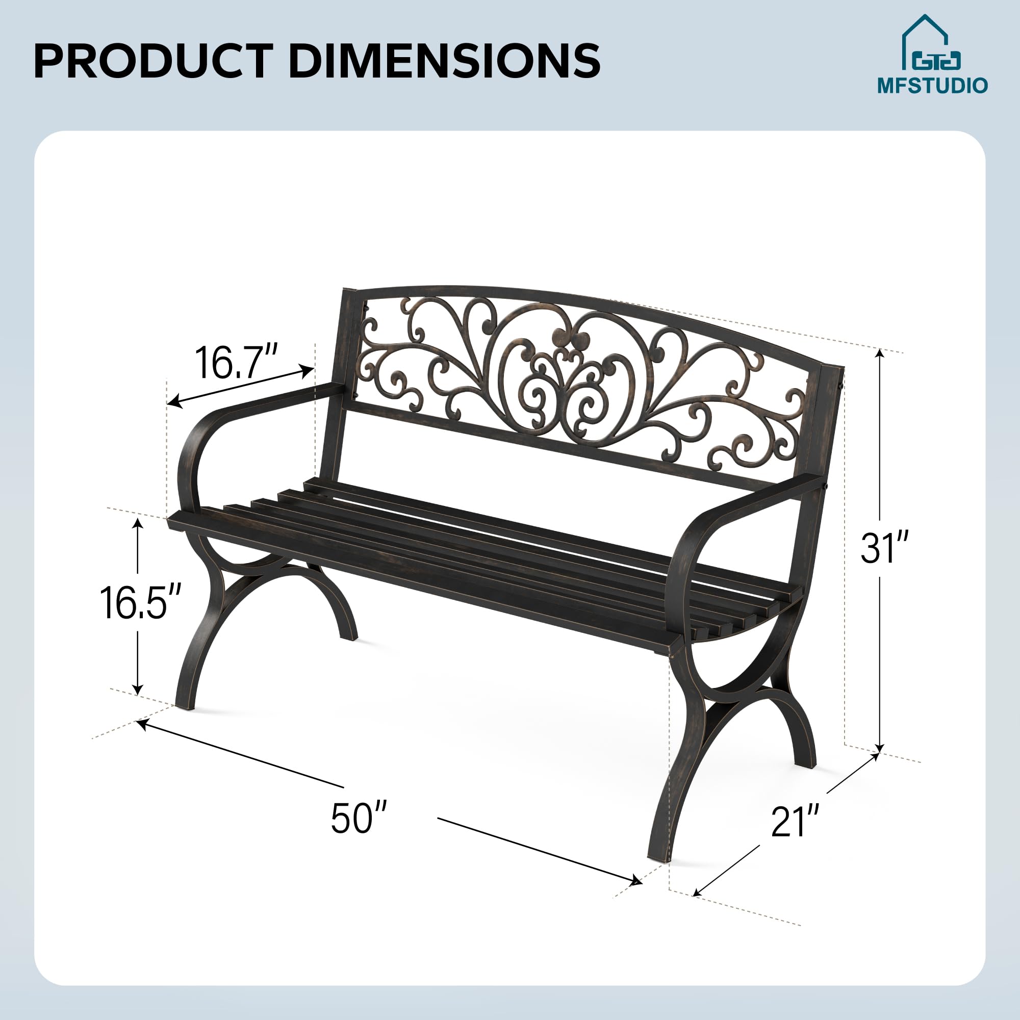 MFSTUDIO arch-leg design provides stable support for porch use.