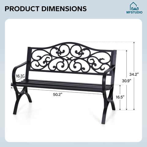 MFSTUDIO cast-iron frame backrest for durable year-round outdoor use