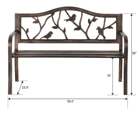 MFSTUDIO garden bench featuring e-coating for rust resistance and outdoor durability.