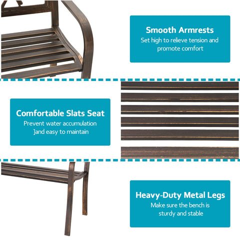 MFSTUDIO bench on a porch or deck offering comfortable seating for two to three people.