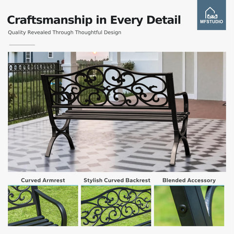 MFSTUDIO wide seat invites conversation-friendly seating on patio or lawn