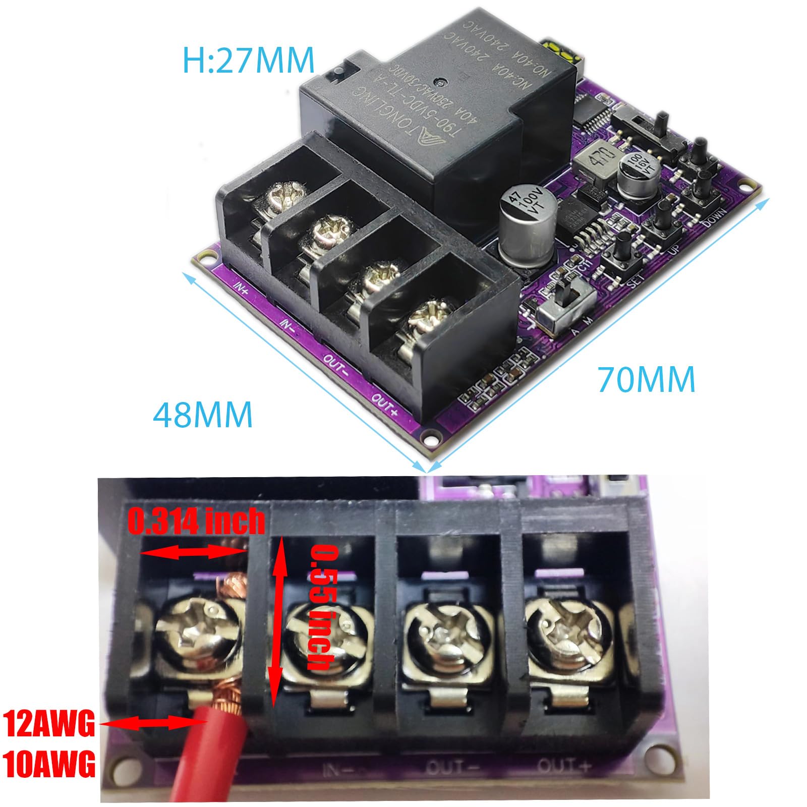 MgcSTEM terminal block and wiring area supports safe installation.
