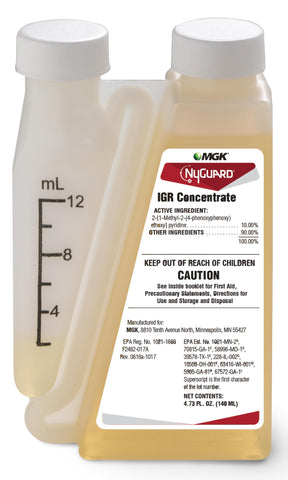 MGK NyGuard IGR concentrate bottle close-up for outdoor pest control