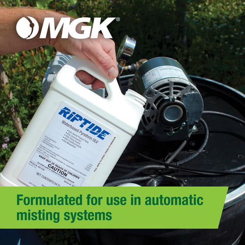 MGK Riptide ULV mix showing easy hose-end preparation for spraying