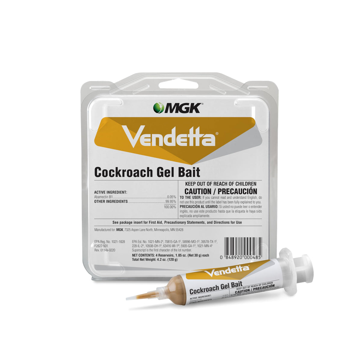 MGK Vendetta gel bait tube used for precise roach targeting in kitchens.