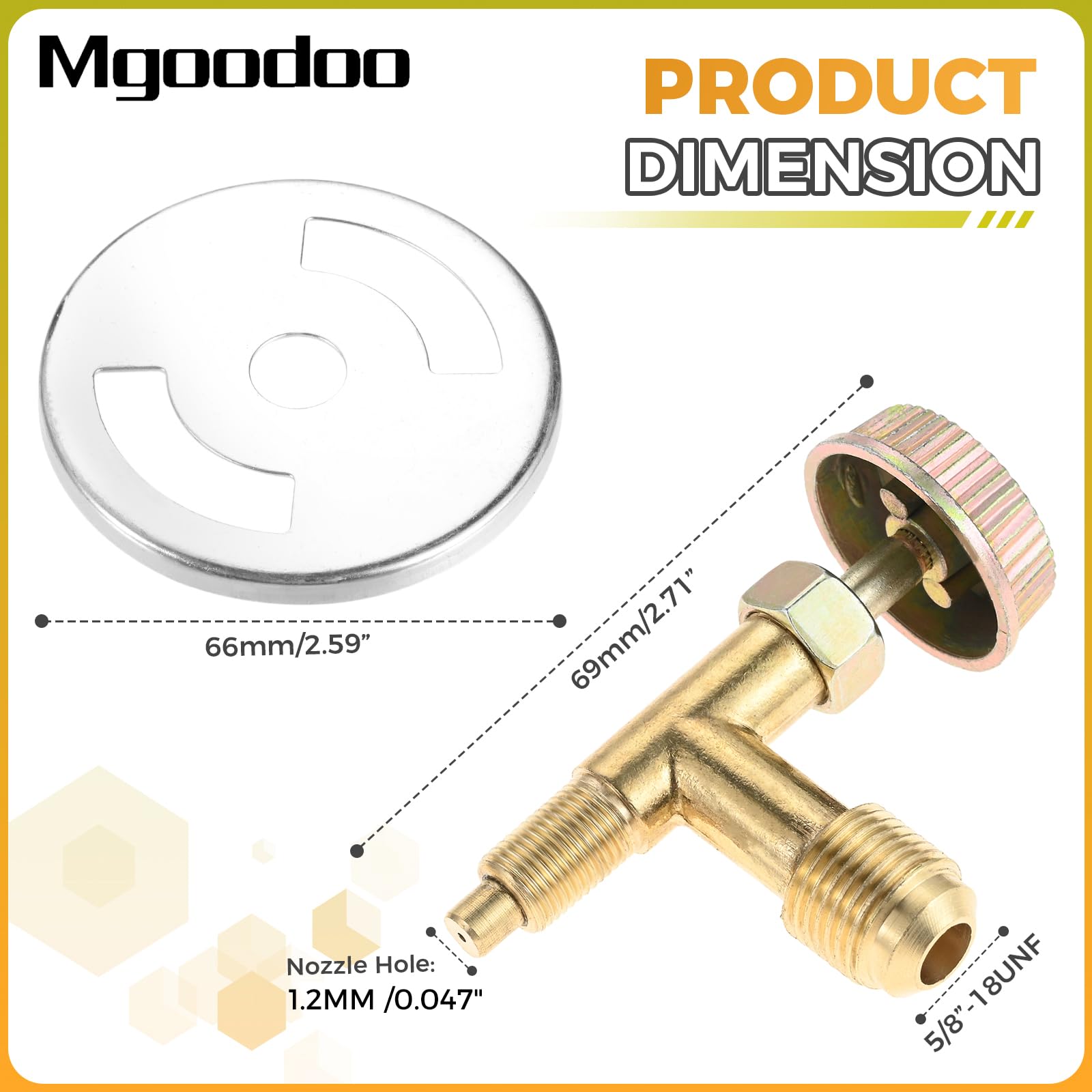 Mgoodoo brass gas inlet assembly with durable connections for reliable stove use