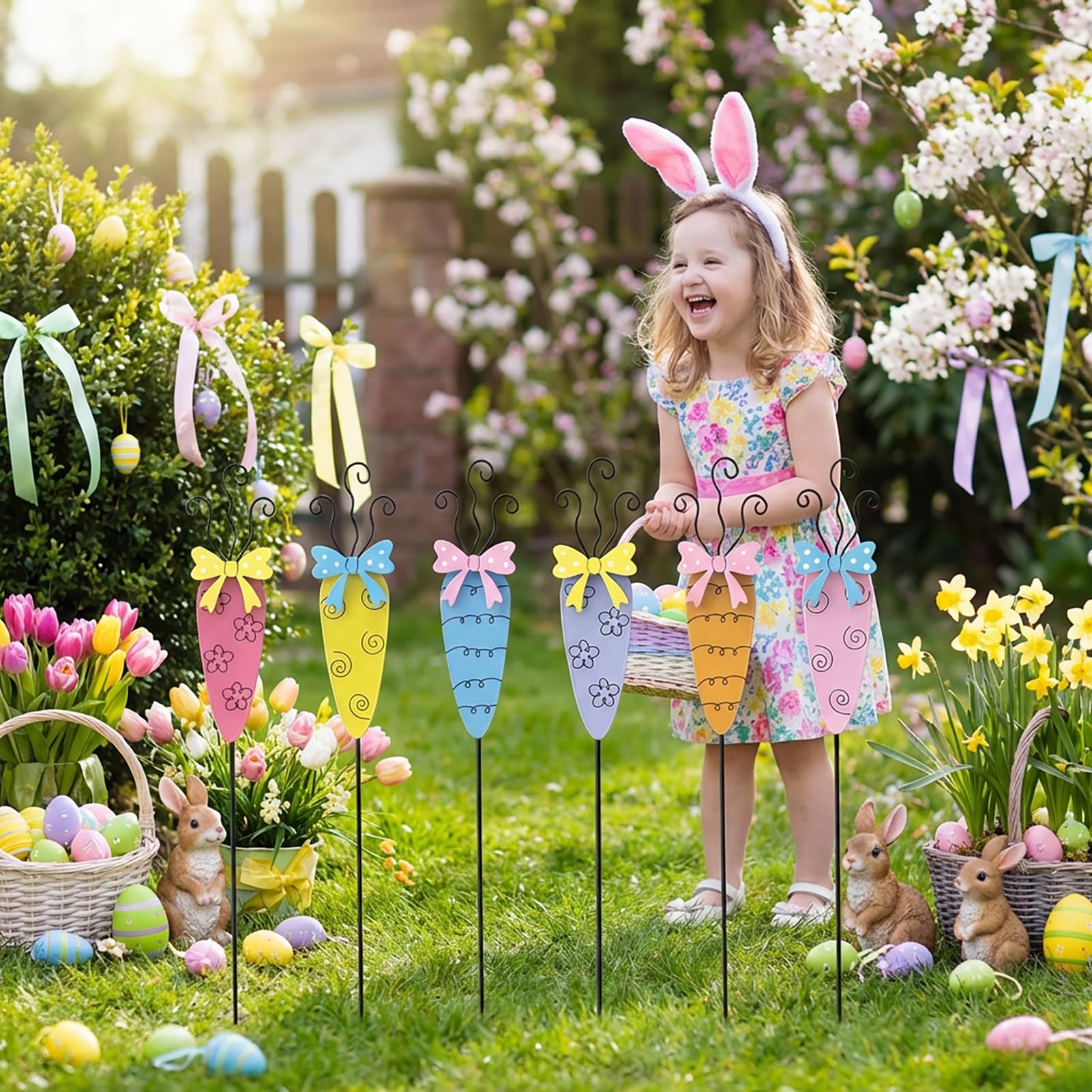 MGSYPHOME easy-to-install carrot stake for quick yard decorating