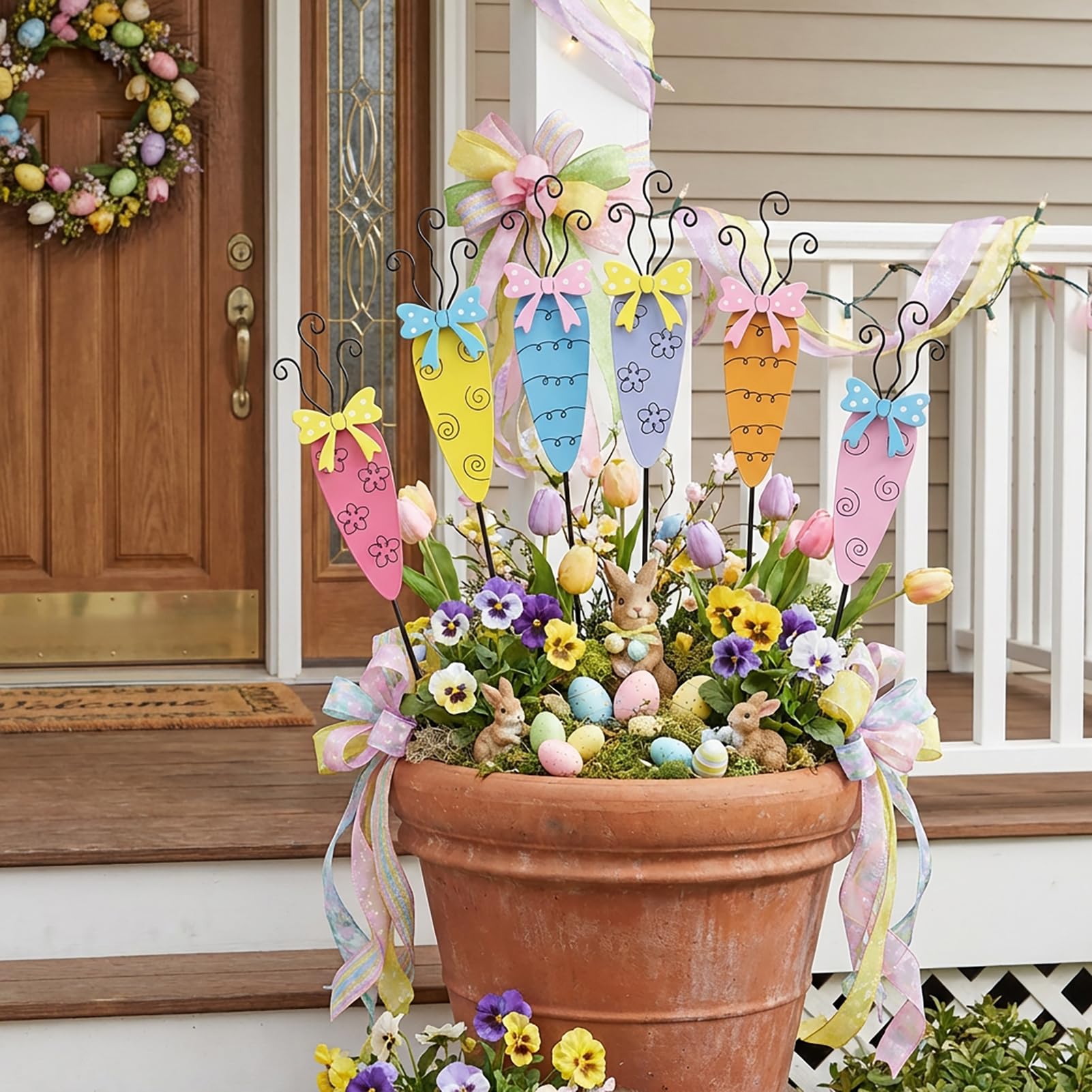 MGSYPHOME 23.6-inch carrot stake among greenery for visual appeal