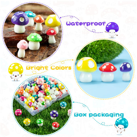 MGZTTHW flat-bottom mushrooms stand in fairy garden scenes