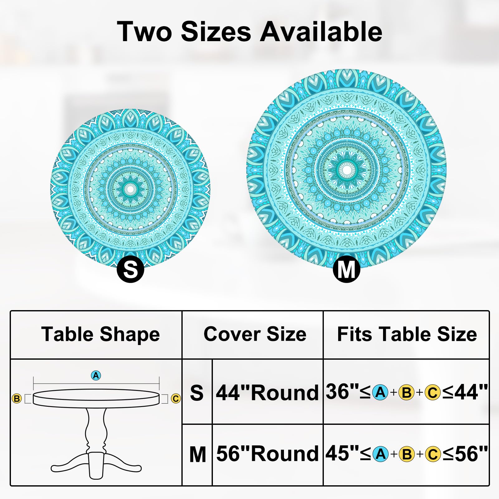 MHJY round tablecloth with elastic design, easy to install and remove.