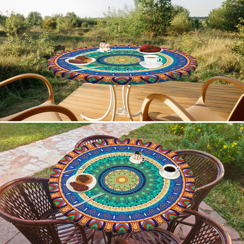 MHJY round tablecloth suitable for indoor and outdoor use on various gatherings.