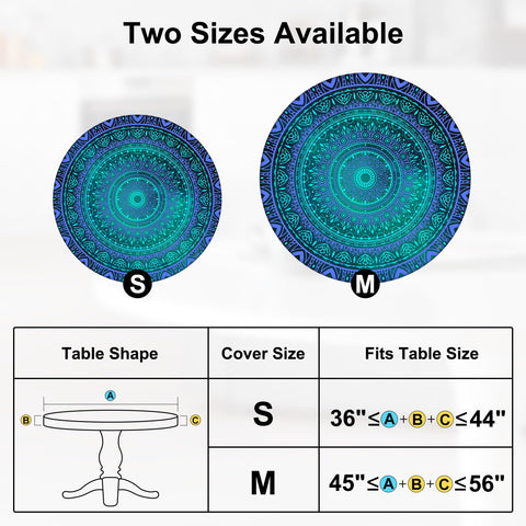 MHJY size M tablecloth fits 45-56 inch tables for gatherings.