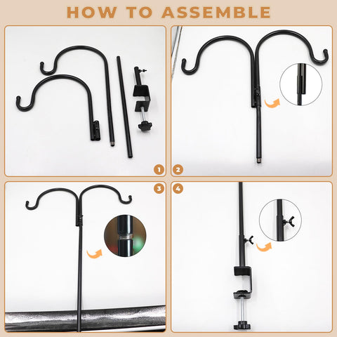 Durable weather-resistant metal shepherds hook designed for outdoor use.